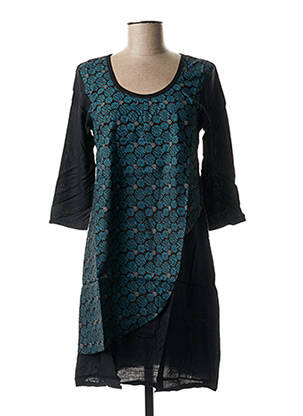 Robe mi-longue manches 3/4 manches 3/4 noir BAMBOO'S femme