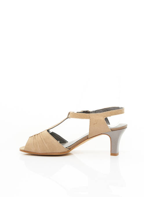 Sandales/nu pieds fermeture boucle(s) talon de 7 à 9cm beige ARTIKA SOFT femme