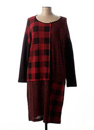 Robe pull coupe droite manches longues rouge KOKOMARINA femme