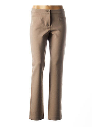 Pantalon fermeture zippée sous rabat boutonné taille normale marron D.SPORT femme
