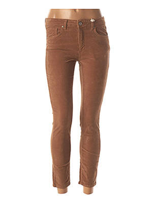 Pantalon 7/8 stretch taille basse marron BSB femme