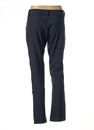Pantalon droit fermeture zippée sous rabat boutonné taille normale bleu F.A.M. femme