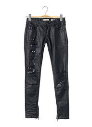 Pantalon slim broderie rivets taille basse noir FRACOMINA femme