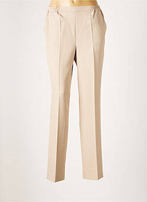 Pantalon droit tissage popeline taille normale beige BARBARA LEBEK femme