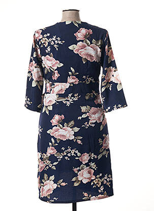 Robe mi-longue imprimé fleurs manches longues bleu SMASHED LEMON femme