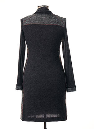 Robe mi-longue imprimé fantaisie manches longues gris CHATELET femme