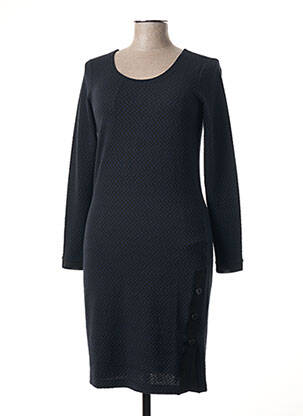 Robe mi-longue manches longues manches longues noir SANDWICH femme