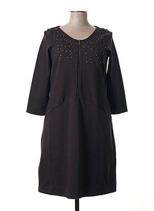 Robe mi-longue manches longues manches longues noir SANDWICH femme