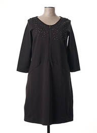 Robe mi-longue manches longues manches longues noir SANDWICH femme
