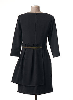 Robe mi-longue manches longues manches longues noir POUSSIERE D'ETOLE femme