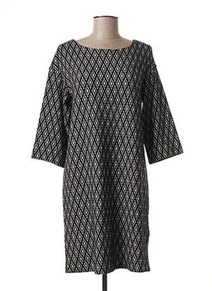 Robe mi-longue manches longues manches longues noir POUSSIERE D'ETOLE femme