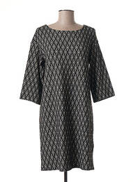 Robe mi-longue manches longues manches longues noir POUSSIERE D'ETOLE femme