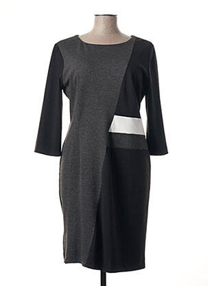 Robe mi-longue manches 3/4 manches 3/4 gris POUSSIERE D'ETOLE femme
