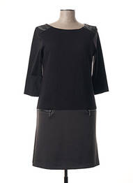 Robe mi-longue manches 3/4 manches 3/4 noir POUSSIERE D'ETOLE femme