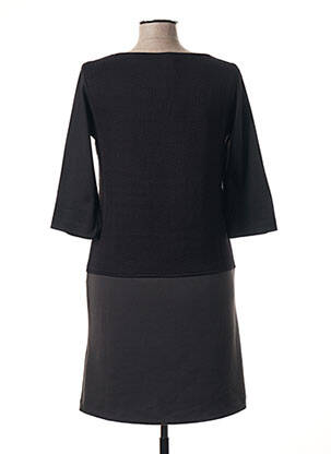 Robe mi-longue manches 3/4 manches 3/4 noir POUSSIERE D'ETOLE femme