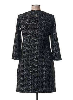 Robe mi-longue imprimé fantaisie manches longues noir CHATELET femme