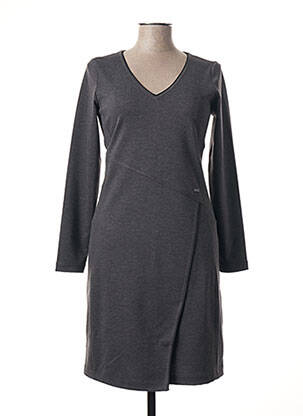 Robe mi-longue manches longues manches longues gris SANDWICH femme