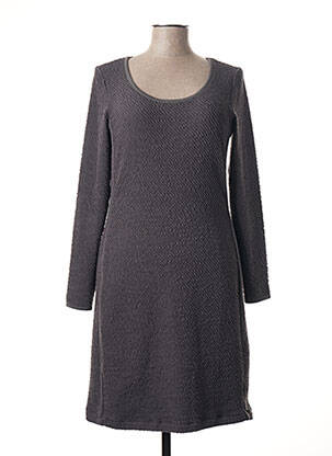 Robe mi-longue manches longues manches longues gris SANDWICH femme