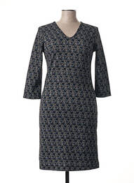Robe mi-longue manches 3/4 manches 3/4 noir LA FEE MARABOUTEE femme