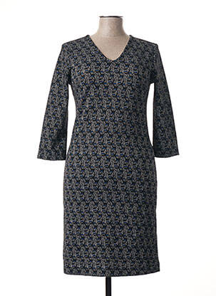 Robe mi-longue manches 3/4 manches 3/4 noir LA FEE MARABOUTEE femme