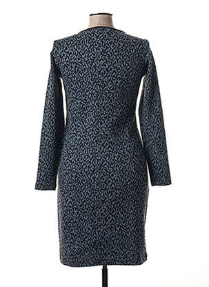 Robe mi-longue imprimé fantaisie manches longues bleu SANDWICH femme