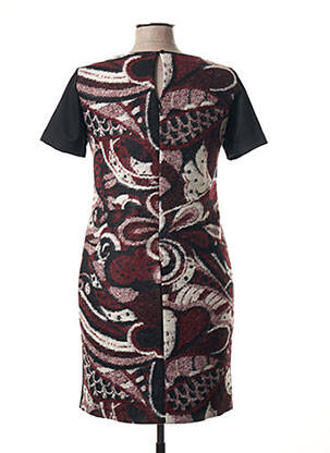 Robe mi-longue imprimé fantaisie manches courtes rouge LA FEE MARABOUTEE femme