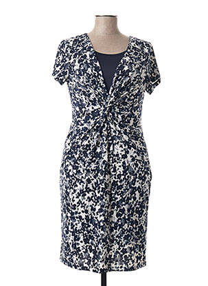 Robe mi-longue imprimé fantaisie manches courtes bleu SMASHED LEMON femme