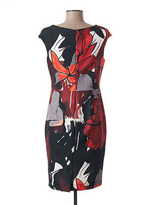 Robe mi-longue imprimé fantaisie sans manche orange POUSSIERE D'ETOLE femme