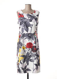 Robe mi-longue imprimé fantaisie sans manche blanc SMASHED LEMON femme