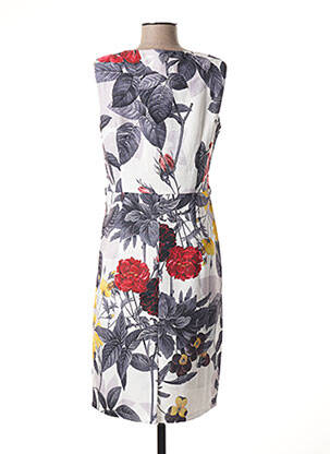 Robe mi-longue imprimé fantaisie sans manche blanc SMASHED LEMON femme
