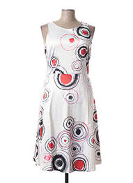 Robe mi-longue imprimé fantaisie sans manche blanc ANIMAPOP femme