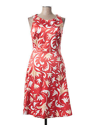 Robe mi-longue imprimé fantaisie sans manche rouge ANIMAPOP femme