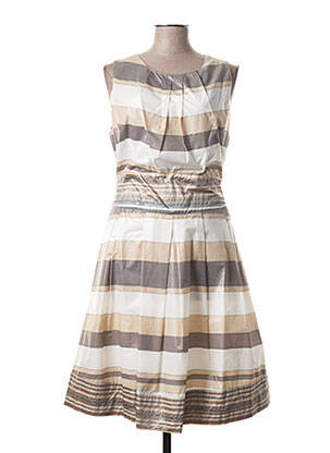 Robe mi-longue sans manche sans manche beige FLEUR DE SEL femme