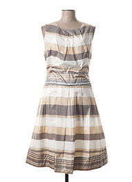 Robe mi-longue sans manche sans manche beige FLEUR DE SEL femme