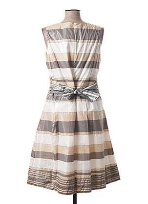Robe mi-longue sans manche sans manche beige FLEUR DE SEL femme