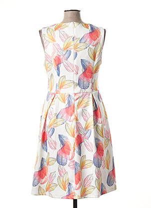Robe mi-longue imprimé fantaisie sans manche blanc SMASHED LEMON femme