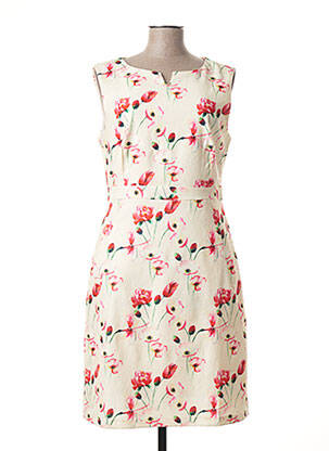 Robe mi-longue imprimé fleurs sans manche jaune SMASHED LEMON femme