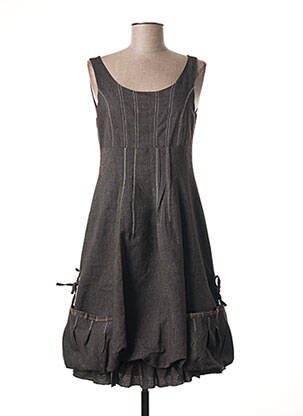 Robe mi-longue sans manche sans manche marron COCO MENTHE femme