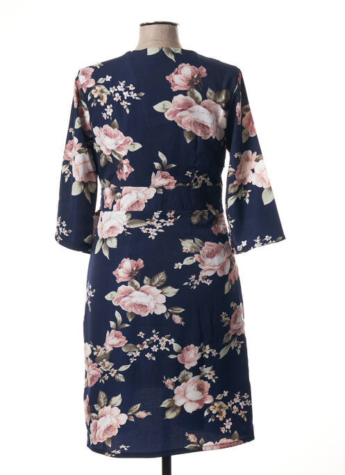 Robe mi-longue imprimé fleurs manches longues bleu SMASHED LEMON femme