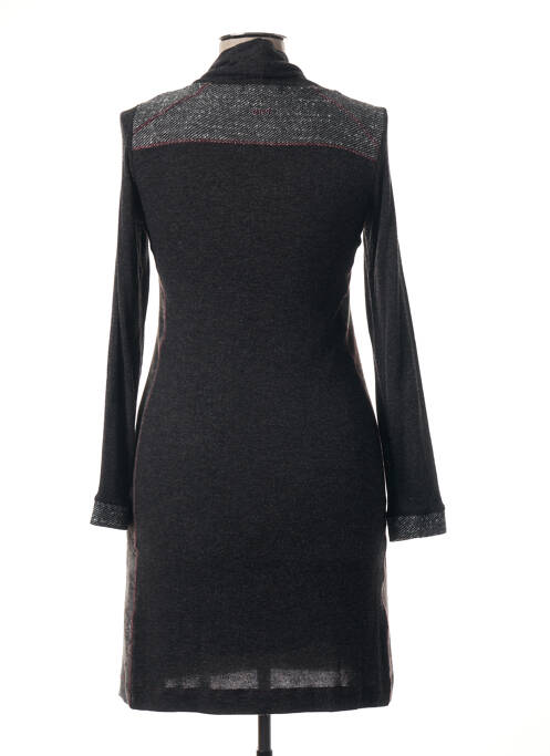 Robe mi-longue imprimé fantaisie manches longues gris CHATELET femme