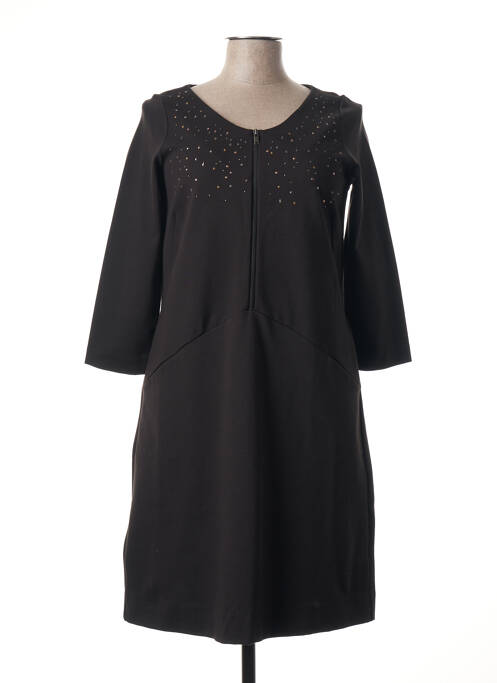 Robe mi-longue manches longues manches longues noir SANDWICH femme
