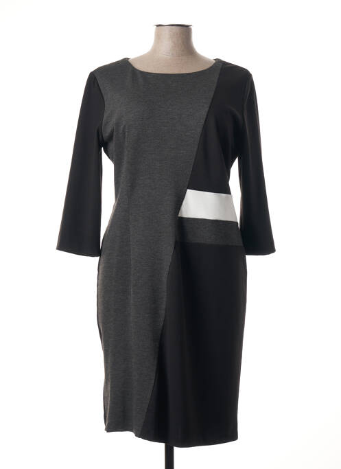 Robe mi-longue manches 3/4 manches 3/4 gris POUSSIERE D'ETOLE femme