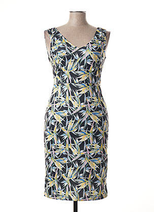 Robe mi-longue imprimé fleurs sans manche noir SMASHED LEMON femme