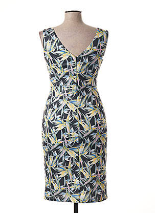 Robe mi-longue imprimé fleurs sans manche noir SMASHED LEMON femme