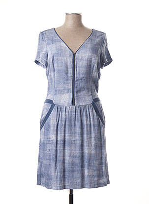 Robe mi-longue manches courtes manches courtes bleu SANDWICH femme