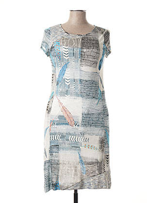 Robe mi-longue manches courtes manches courtes bleu CHATELET femme