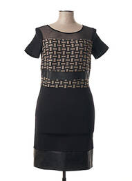 Robe mi-longue fermeture zippée au dos noir POUSSIERE D'ETOLE femme