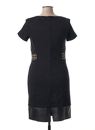 Robe mi-longue fermeture zippée au dos noir POUSSIERE D'ETOLE femme
