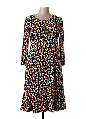 Robe mi-longue imprimé fleurs manches longues noir SANDWICH femme