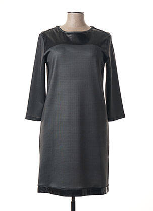 Robe mi-longue manches 3/4 manches 3/4 gris POUSSIERE D'ETOLE femme